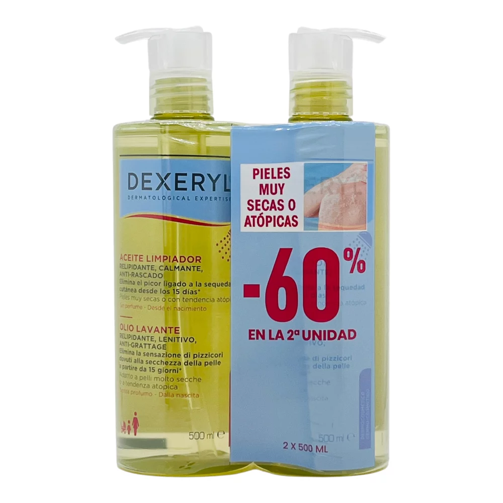 Dexeryl Aceite Limpiador Calmante Pack  2 X 500 Ml